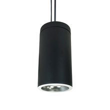 Nora NYLD2-6P10140DWB - 6" Cobalt Pendant Mount Cylinder, Black, 1000L, 4000K, Diffused /White Reflector, 120V Triac/ELV