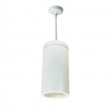 Nora NYLS3-6P1L330SC12WWW - 6" Sapphire III Pendant Mount White Cylinder, Matte Powder White Reflector/Matte Powder White