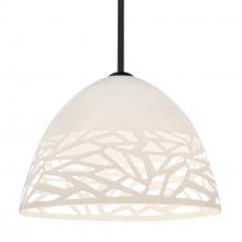Besa Lighting 1TT-KIEVWH-BK - Besa Kiev Stem Pendant, White, Black Finish, 1x60W MAX E26 Base