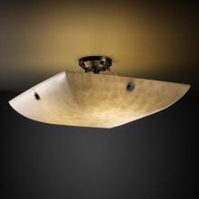 Justice Design Group CLD-9657-35-MBLK-F6-LED-6000 - 48" Semi-Flush Bowl w/ Concentric Circles Finials