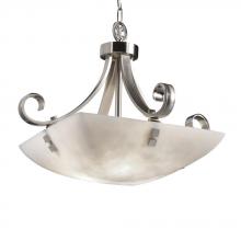 Justice Design Group CLD-9741-25-NCKL-F4-LED-3000 - 18" Pendant Bowl - Scrolls w/ Finials