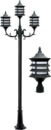 Dabmar GM1803-LED6-B - STEPHANIE POST THREE LIGHT FIX 3 X LED 6W 85-265V