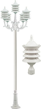 Dabmar GM1805-LED6-W - STEPHANIE POST FIVE LIGHT FIX 5 X LED 6W 85-265V