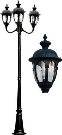 Dabmar GM9303-LED16-B - THREE HEAD POST FIX LED 16W 120V