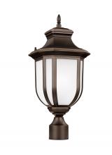 Generation Lighting 8236301EN3-71 - Childress traditional 1-light LED outdoor exterior post lantern in antique bronze finish with satin