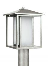 Generation Lighting 89129EN3-57 - Hunnington contemporary 1-light LED outdoor exterior post lantern in weathered pewter grey finish wi