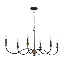 Generation Lighting F3000EN/6DWZ/WO - Hartsville traditional 6-light LED indoor dimmable ceiling chandelier pendant light in dark weathere